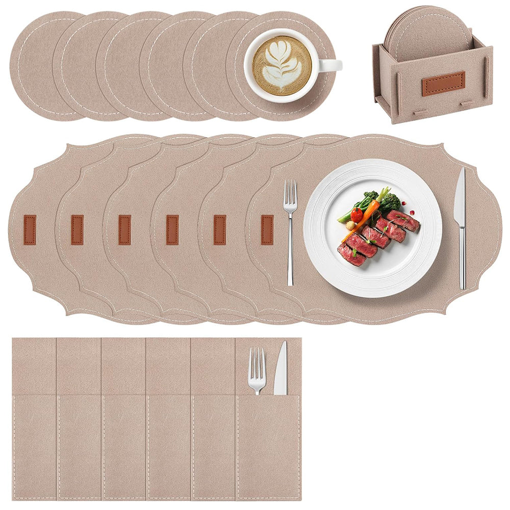 ArtisanFelt™ ArtisanFelt™ Elegant Felt Cutlery Pouch Set - Handcrafted Organic Merino Wool