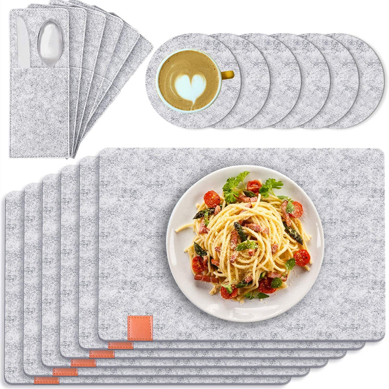 ArtisanFelt™ ArtisanFelt™ Set of 6 Non-Slip Felt Placemats - Handcrafted Organic Merino Wool