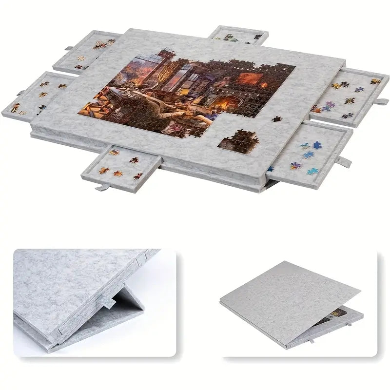 ArtisanFelt™ ArtisanFelt™ 1000 Piece Portable Jigsaw Puzzle Board - Felt Lining - Handcrafted Organic Merino Wool