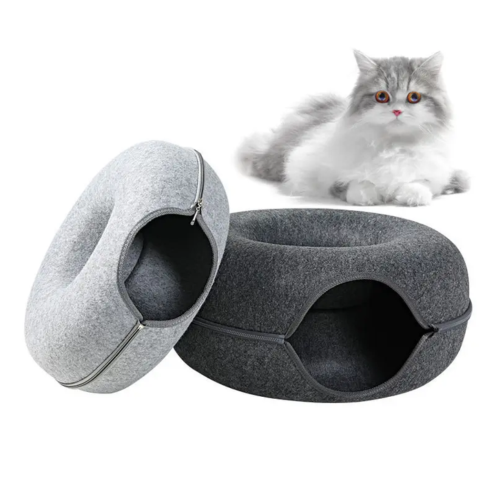 ArtisanFelt™ ArtisanFelt™ Premium Eco-Friendly Detachable Felt Cat Cave – Modern Foldable Pet Hideaway - Handcrafted Organic Merino Wool