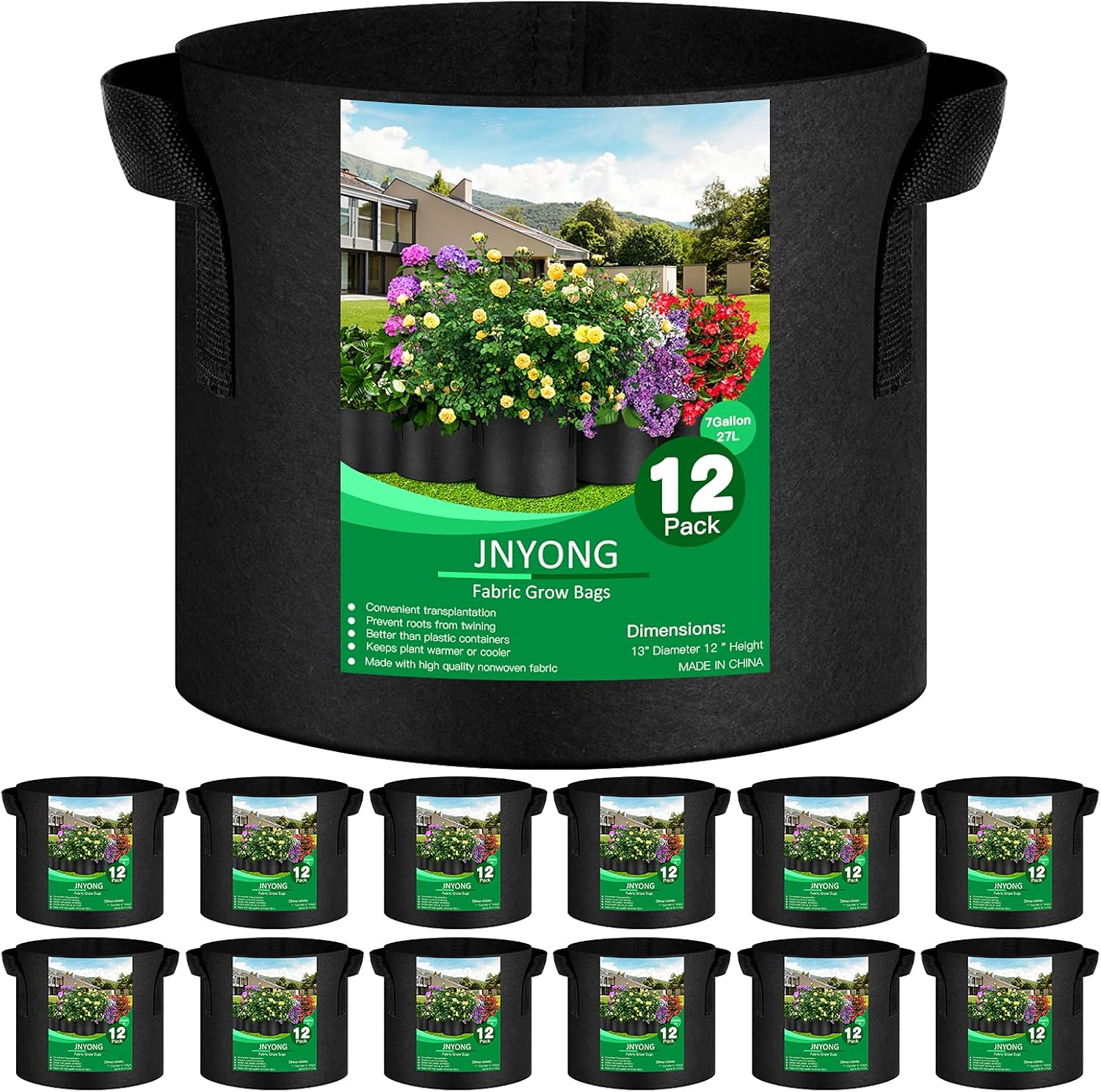 ArtisanFelt™ ArtisanFelt™ 20 Pack 10 Gallon Aeration Fabric Grow Bags - Handcrafted Organic Merino Wool