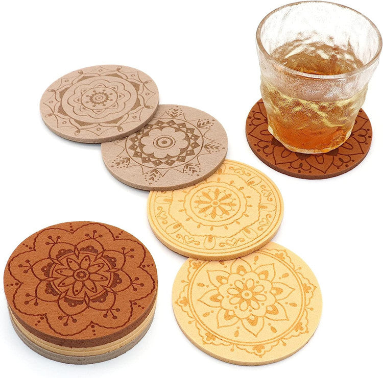 ArtisanFelt™ ArtisanFelt™ Absorbent Felt Drink Coasters (Set of 8) - Handcrafted Organic Merino Wool