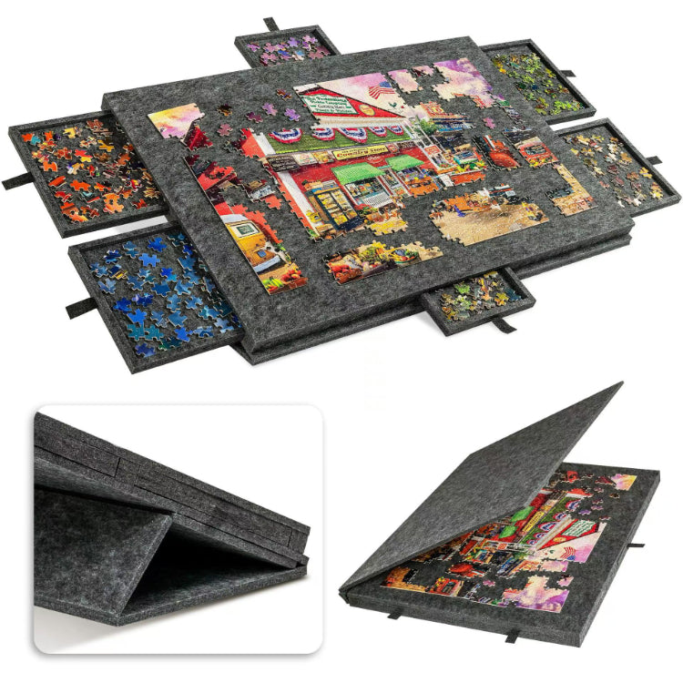 ArtisanFelt™ ArtisanFelt™ Professional Wooden Jigsaw Puzzle Board - Grey Felt Surface - Handcrafted Organic Merino Wool