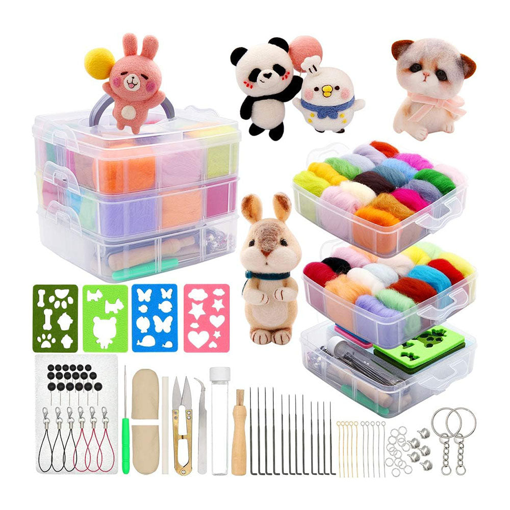 ArtisanFelt™ ArtisanFelt™ Complete 36-Color Needle Felting Starter Kit – All-in-One Beginner DIY Fiber Art Set - Handcrafted Organic Merino Wool