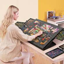 ArtisanFelt™ ArtisanFelt™ Deluxe Wooden Puzzle Table with Felt Top & Folding Legs - Handcrafted Organic Merino Wool