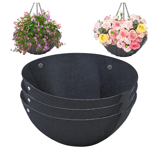 ArtisanFelt™ ArtisanFelt™ 16-Inch Round Hanging Basket Felt Liners (4 Pack) - Handcrafted Organic Merino Wool